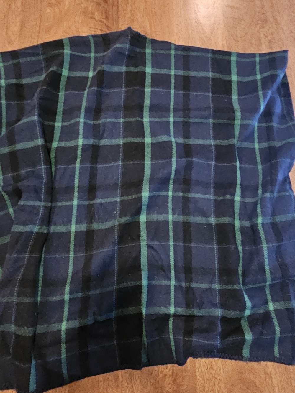 LOFT Navy and Green Plaid A-Line Skirt